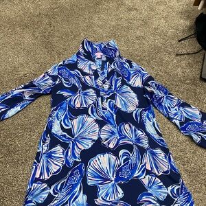 Lilly Pulitzer Blue and White Patterned Blouse